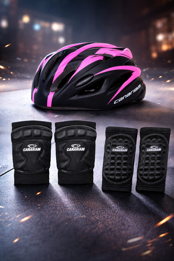 Combo Protecciones Elásticas + Casco